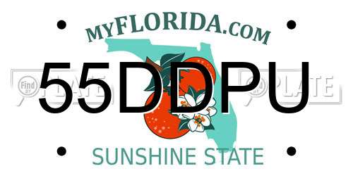 55DDPU Florida License Plate