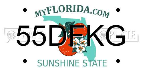 55DFKG Florida License Plate