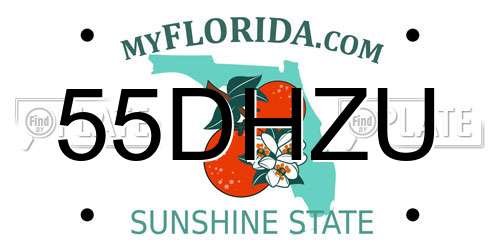 55DHZU Florida License Plate