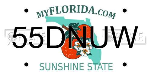 55DNUW Florida License Plate