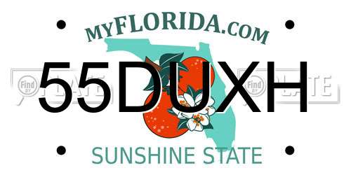 55DUXH Florida License Plate