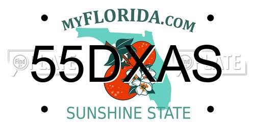 55DXAS Florida License Plate