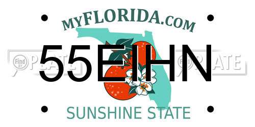 55EIHN Florida License Plate