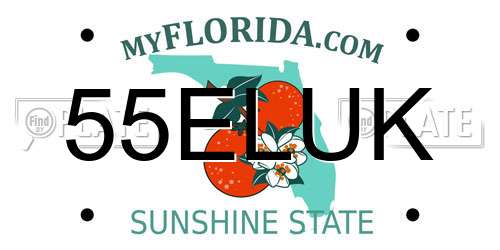 55ELUK Florida License Plate