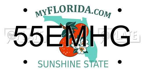 55EMHG Florida License Plate