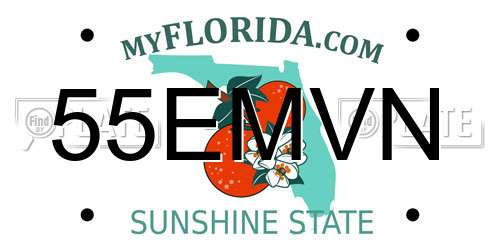 55EMVN Florida License Plate