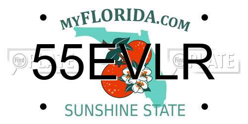 55EVLR Florida License Plate