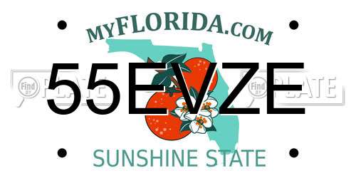55EVZE Florida License Plate