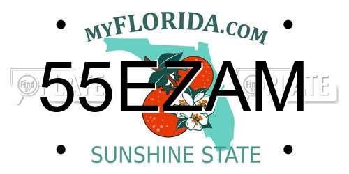 55EZAM Florida License Plate