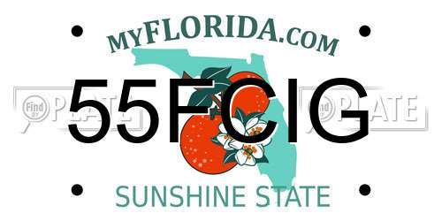 55FCIG Florida License Plate