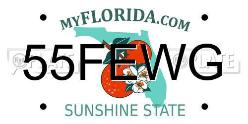 55FEWG Florida License Plate