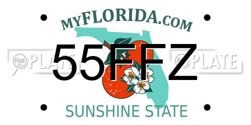 55FFZ Florida License Plate