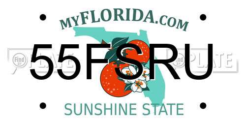 55FSRU Florida License Plate