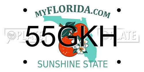 55GKH Florida License Plate