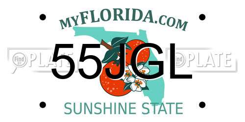 55JGL Florida License Plate