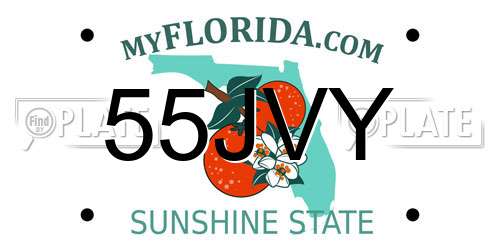 55JVY Florida License Plate
