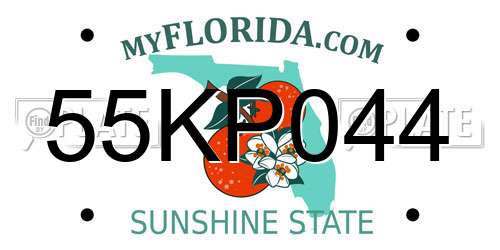 55KP044 Florida License Plate