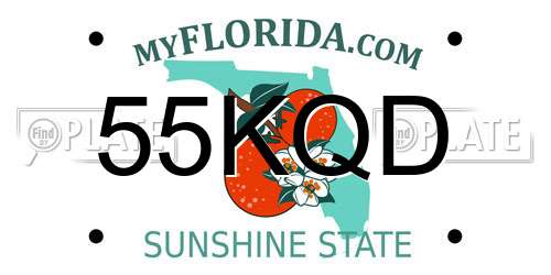 55KQD Florida License Plate