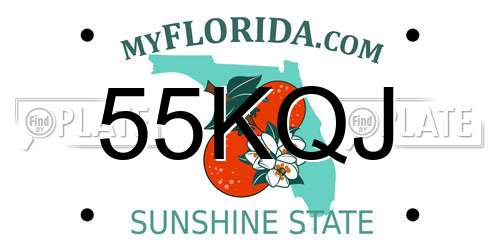 55KQJ Florida License Plate