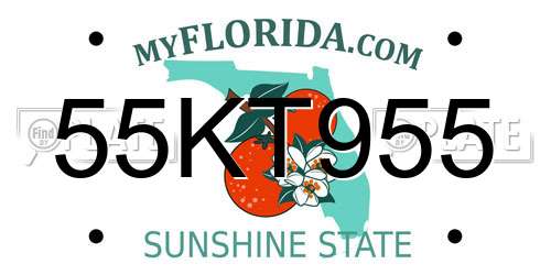 55KT955 Florida License Plate