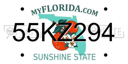 55KZ294 Florida License Plate