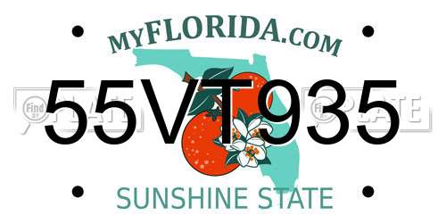 55VT935 Florida License Plate