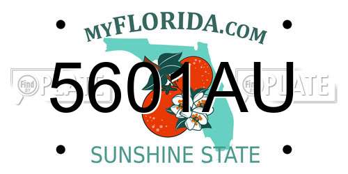5601AU Florida License Plate