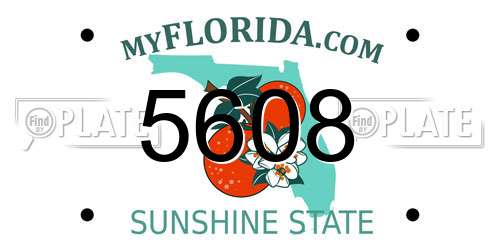 5608 Florida License Plate
