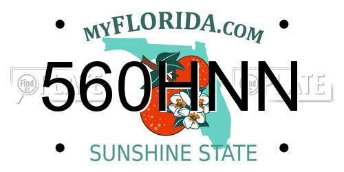 560HNN Florida License Plate