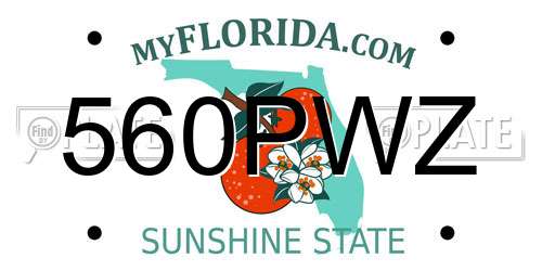 560PWZ Florida License Plate