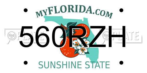 560RZH Florida License Plate