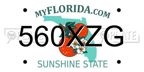 560XZG Florida License Plate
