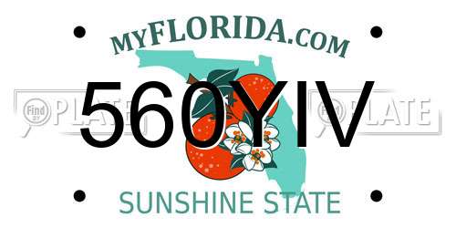 560YIV Florida License Plate