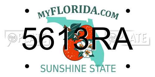 5613RA Florida License Plate