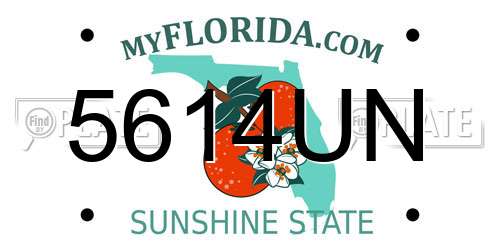 5614UN Florida License Plate