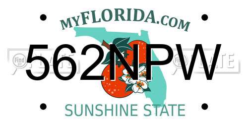 562NPW Florida License Plate