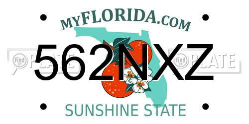 562NXZ Florida License Plate