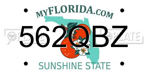 562QBZ Florida License Plate
