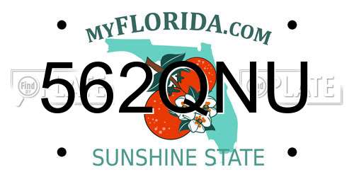562QNU Florida License Plate