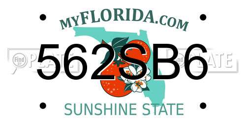 562SB6 Florida License Plate