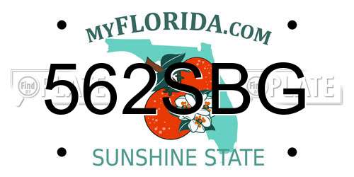 562SBG Florida License Plate