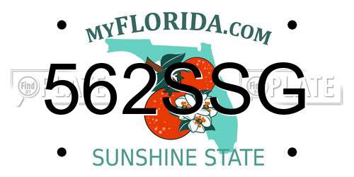 562SSG Florida License Plate