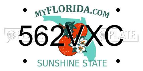 562VXC Florida License Plate