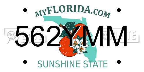 562YMM Florida License Plate