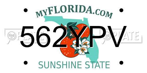 562YPV Florida License Plate