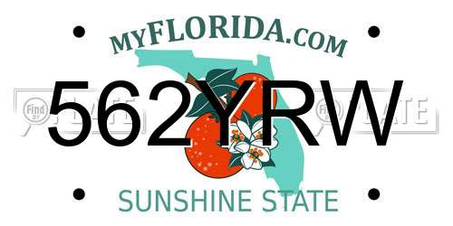 562YRW Florida License Plate