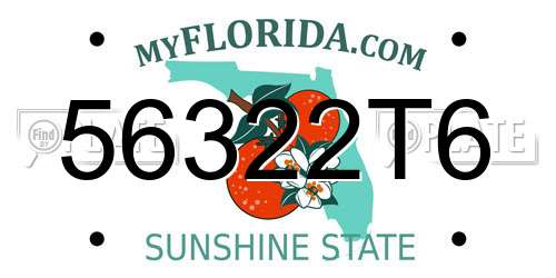 56322T6 Florida License Plate