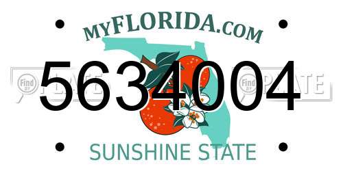 5634004 Florida License Plate