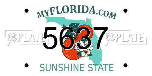 5637 Florida License Plate