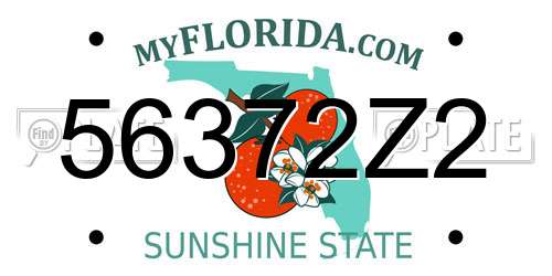 56372Z2 Florida License Plate